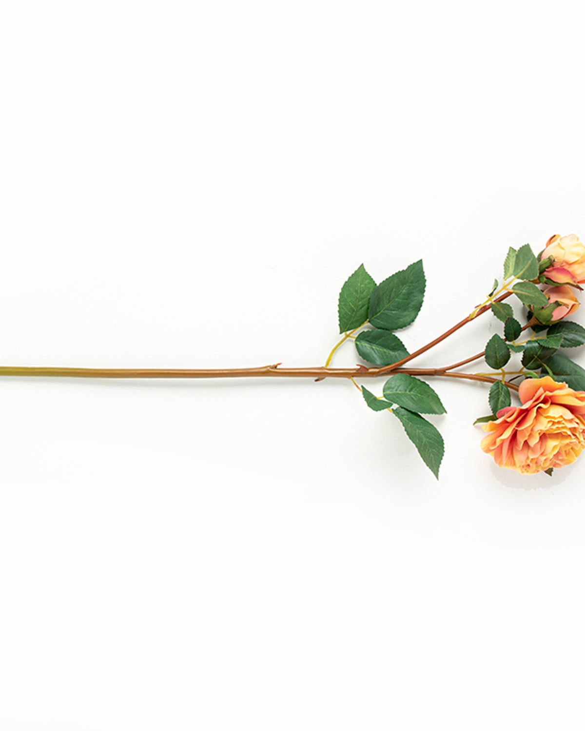Autumn Rose Single Branch Artificial Flower 52 cm - White (view 3)