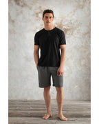Weekend Mode Combed Cotton Men’s Pajama Set S Anthracite (view 2)