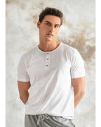 Cool Basic Combed Cotton Men’s Pajama Set S Gray (view 3)