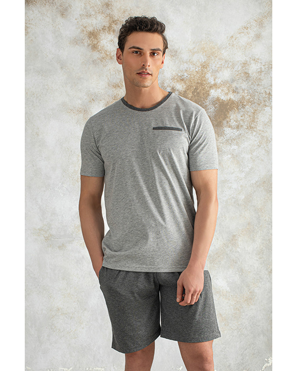 Relax Combed Cotton Men’s Pajama Set S Anthracite