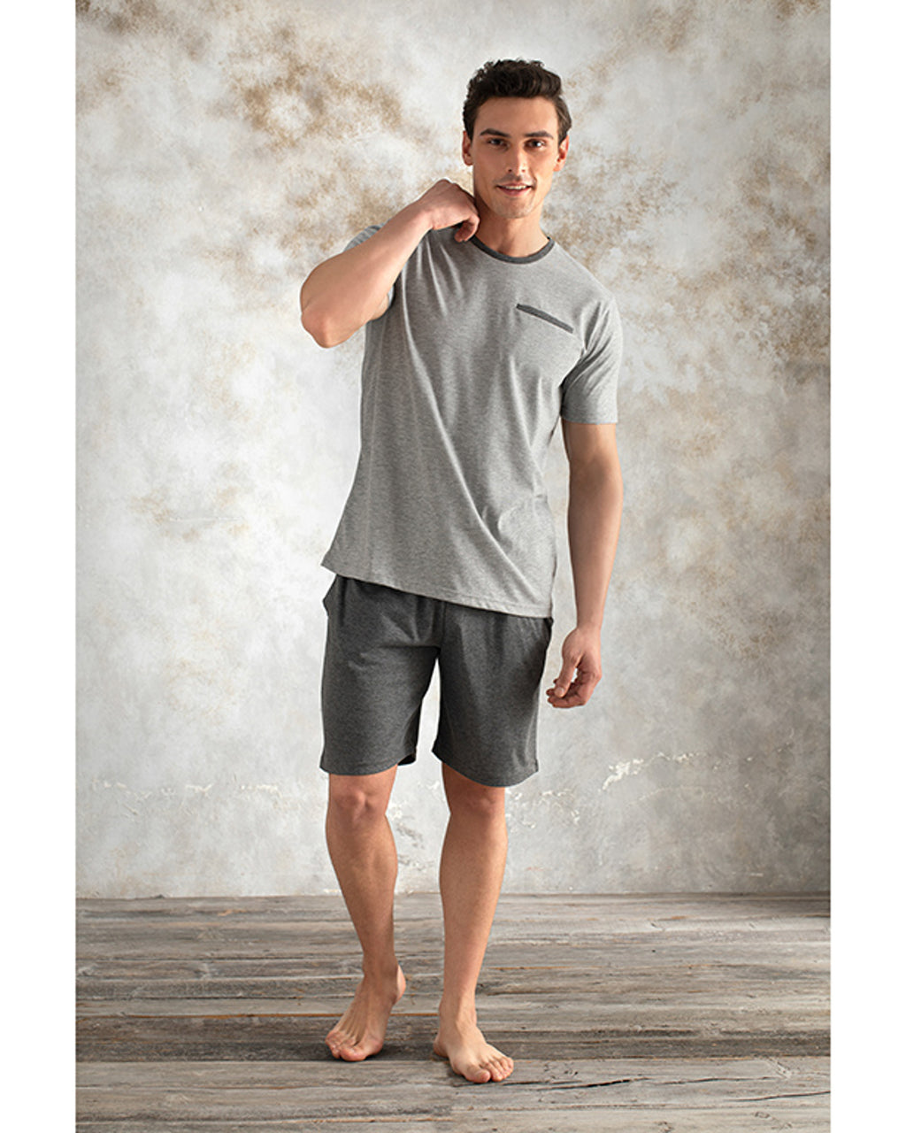Relax Combed Cotton Men’s Pajama Set S Anthracite (view 2)