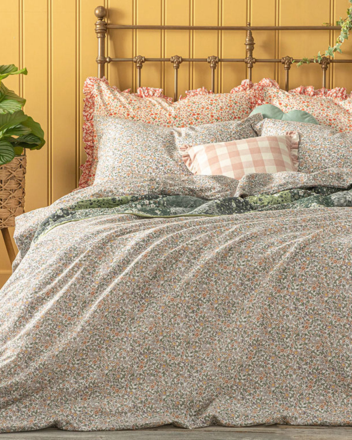 Fleur De Nuit Cotton Double Size Duvet Cover Set 200x220 cm Powder Pink