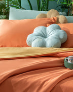 Plain Cotton Double Size Duvet Cover Set 200x220 cm - Green - Light Green (view 2)