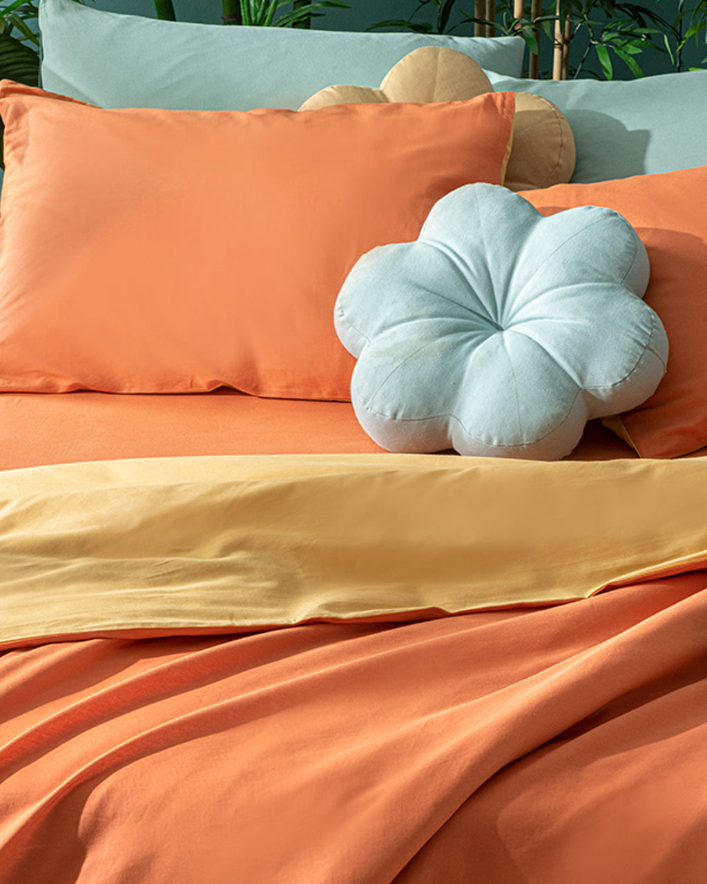 Plain Cotton Double Size Duvet Cover Set 200x220 cm (view 3)