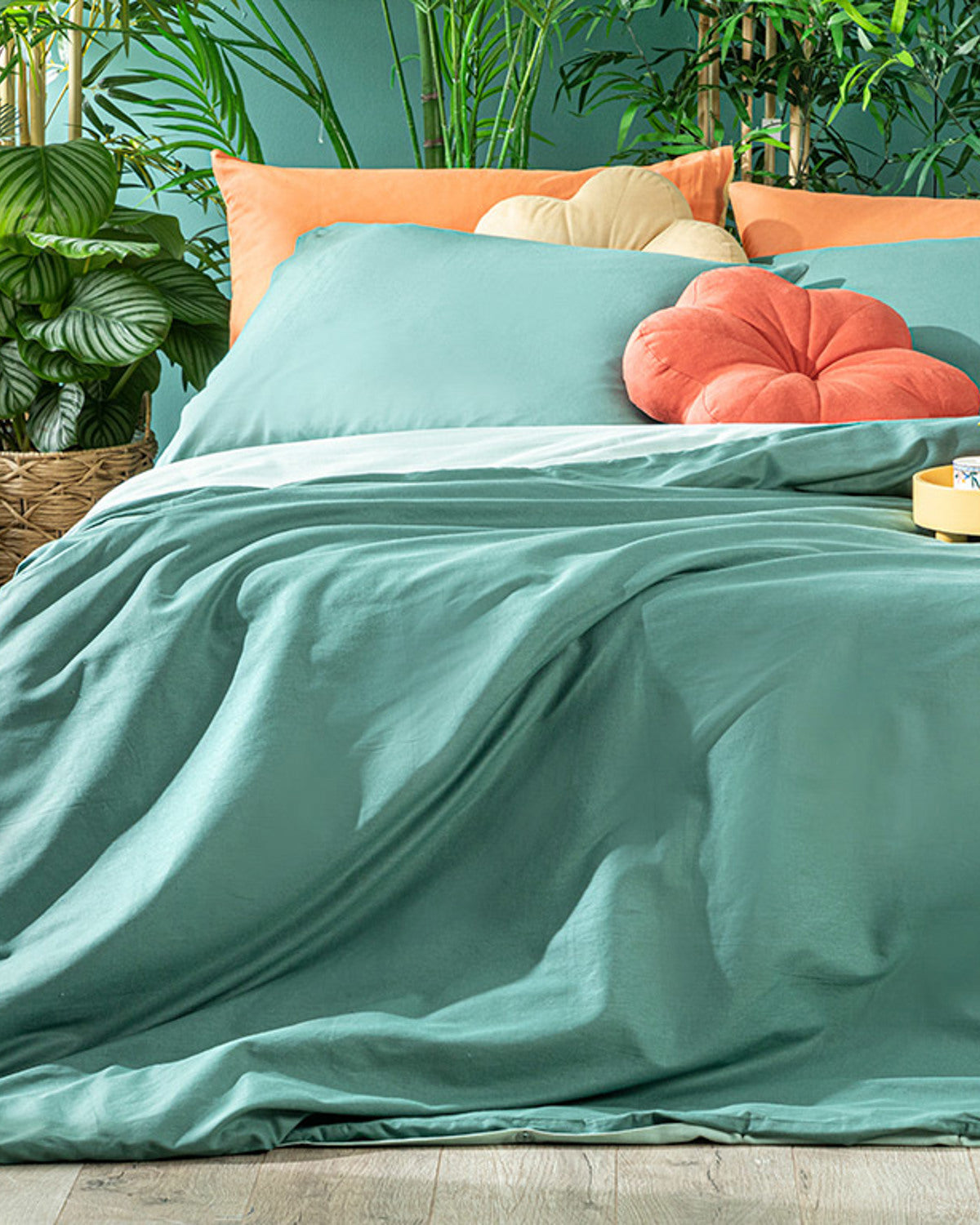 Plain Cotton Double Size Duvet Cover Set 200x220 cm (view 5)