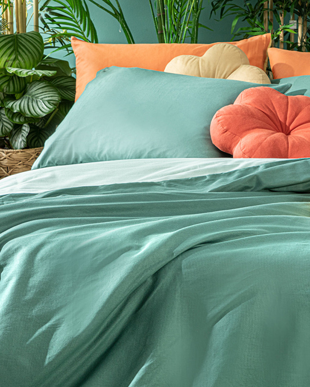 Plain Cotton Double Size Duvet Cover Set 200x220 cm (view 7)
