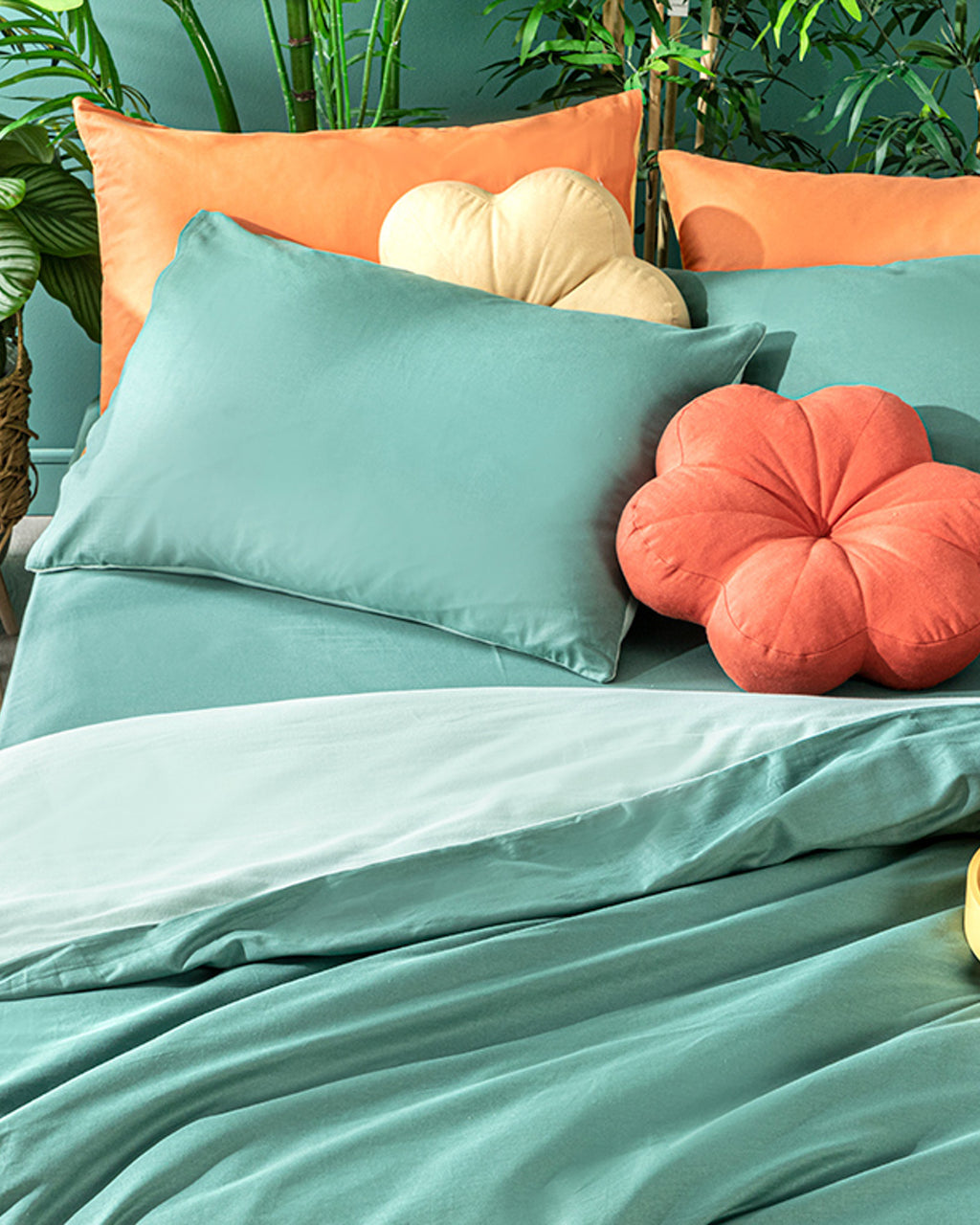 Plain Cotton Double Size Duvet Cover Set 200x220 cm (view 8)