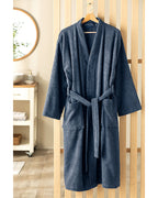 Dia Cotton Kimono Bathrobe S-M Blue