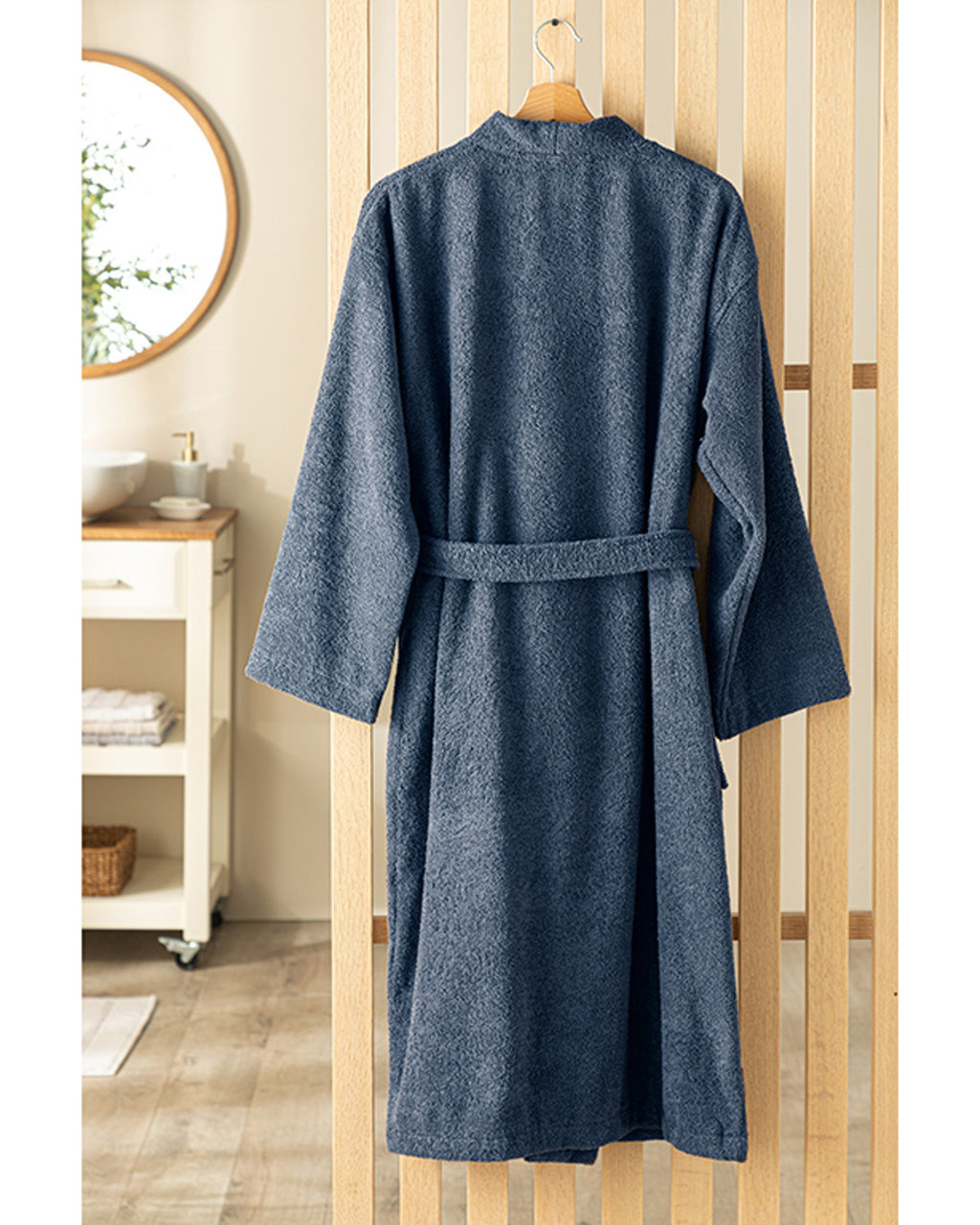 Dia Cotton Kimono Bathrobe S-M Blue (view 2)
