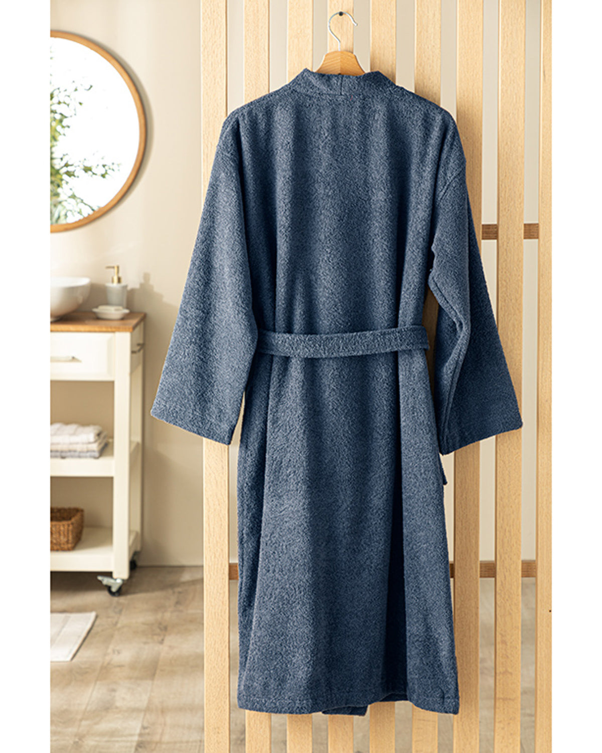 Dia Cotton Kimono Bathrobe S-M Blue (view 2)