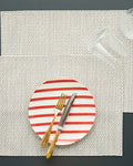 Knit Ground Polyester 2 pcs Table Mat 30x45 cm Navy Blue