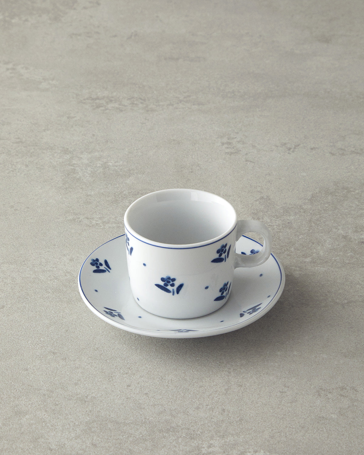 Flower Touch Porcelain 4 Pieces 2 Servings Coffee Cup Set 80 ml Navy Blue (view 2)