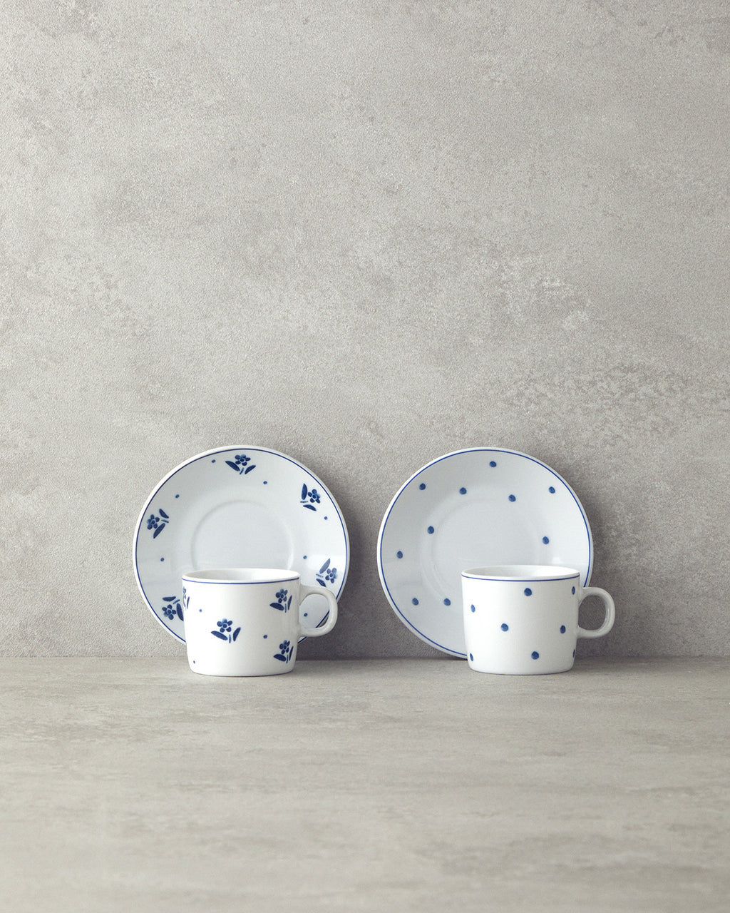 Flower Touch Porcelain 4 Pieces 2 Servings Coffee Cup Set 80 ml Navy Blue (view 3)