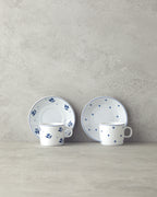 Flower Touch Porcelain 4 Pieces 2 Servings Coffee Cup Set 80 ml Navy Blue (view 3)