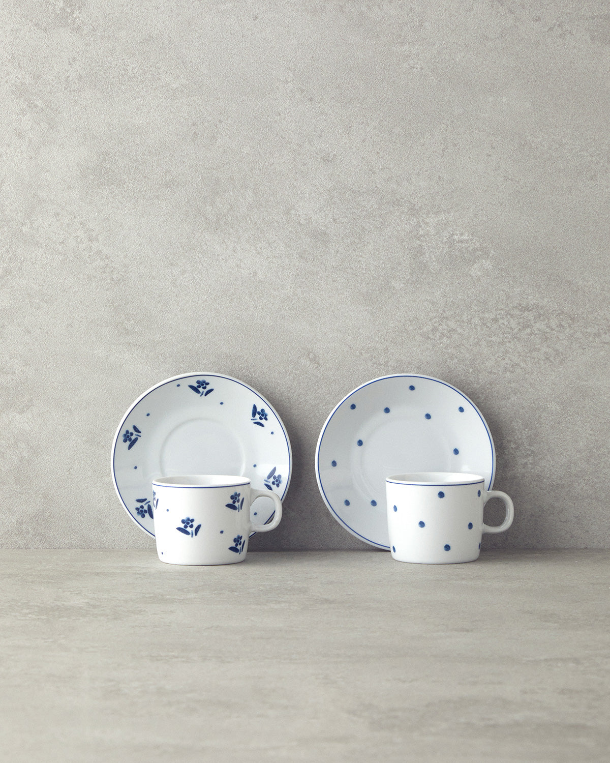 Flower Touch Porcelain 4 Pieces 2 Servings Coffee Cup Set 80 ml Navy Blue (view 3)