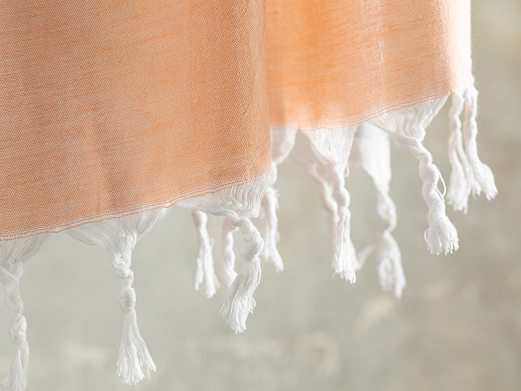 Candy Cotton Striped Bath Wrap 90x150 cm Orange - Blue (view 2)
