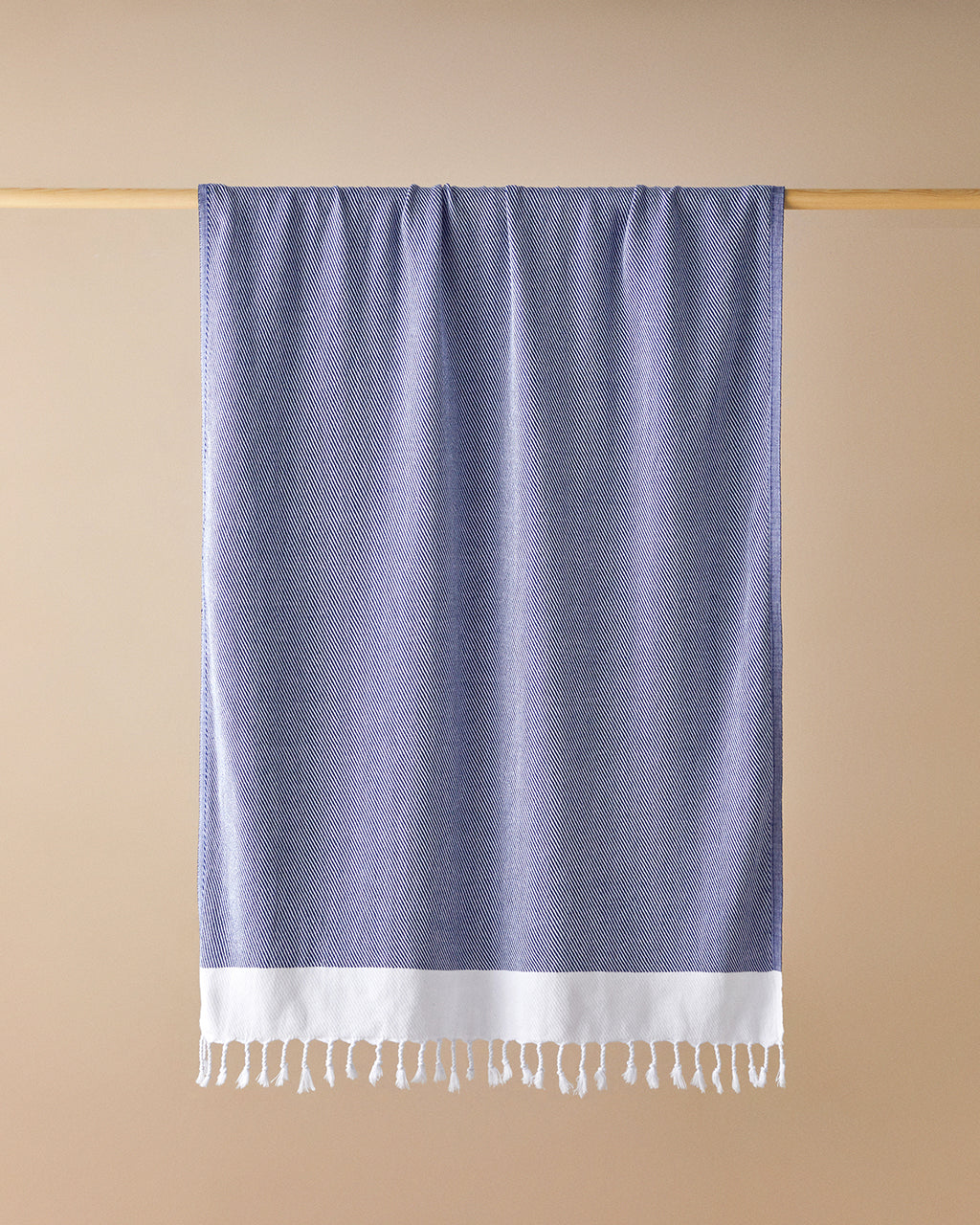Diagonal Cotton Bath Wrap 90x150 cm Navy Blue