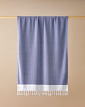Diagonal Cotton Bath Wrap 90x150 cm Navy Blue