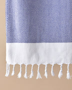 Diagonal Cotton Bath Wrap 90x150 cm Navy Blue (view 2)