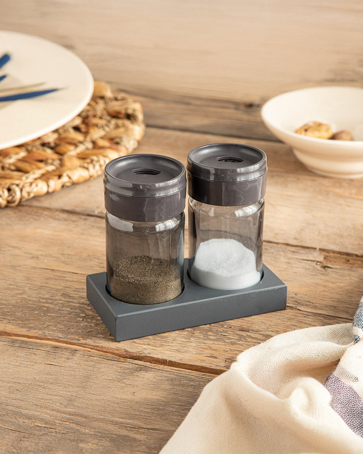 Greta Glass 2 pcs Salt and Pepper Shaker 105 ml - Anthracite