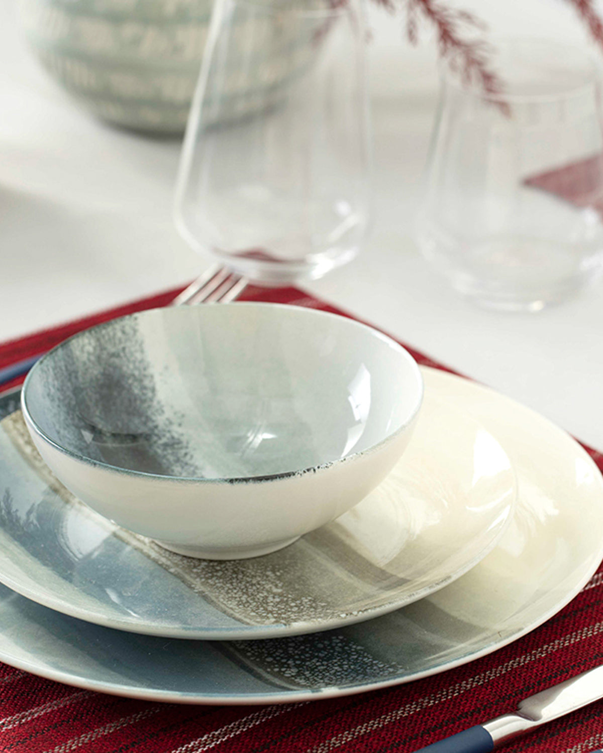 Blue Passion Bone Porcelain Bowl 14 cm Blue - Beige (view 4)