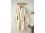 Bohemian Cotton Kimono Bathrobe Beige (view 5)