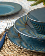 Dentro Ceramic Table Set 16 Pieces, 4 Servings. Blue (view 3)