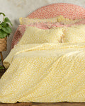 Midsummer Blossom Cotton King Size Duvet Cover Set 240x220 cm Yellow