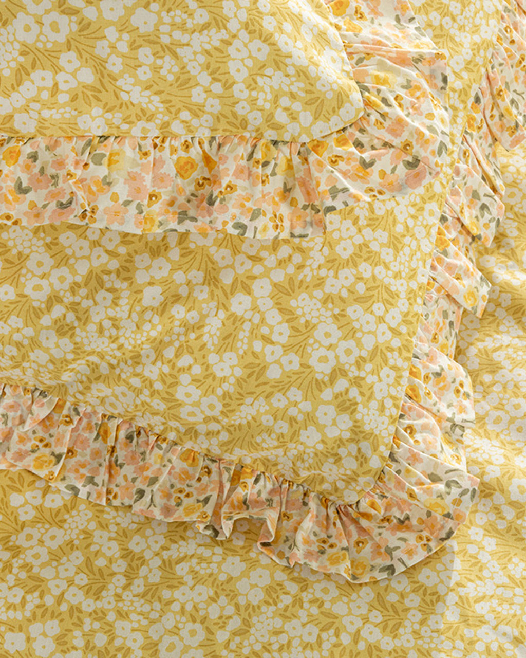 Midsummer Blossom Cotton King Size Duvet Cover Set 240x220 cm Yellow (view 5)