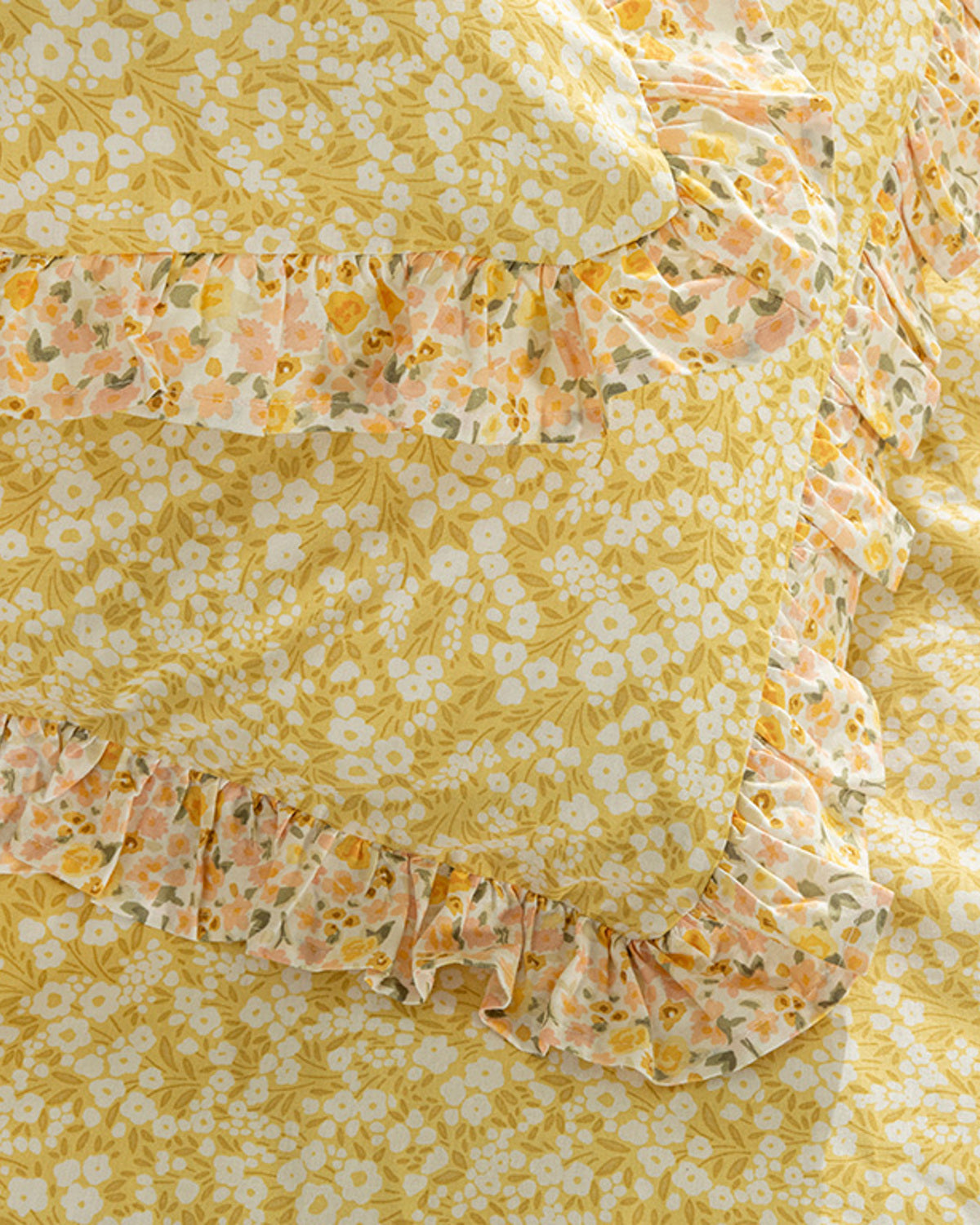 Midsummer Blossom Cotton King Size Duvet Cover Set 240x220 cm Yellow (view 5)