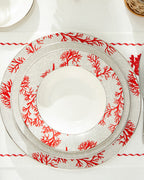 Coral Reef Bone Porcelain Deep Plate 23 cm Gray - Red