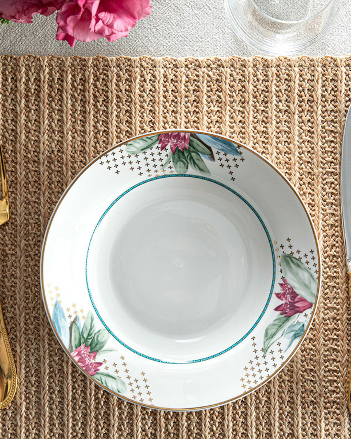Protea New Bone China Deep Plate 20 cm White