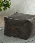 Velvet Pouf 45x45 cm - Anthracite