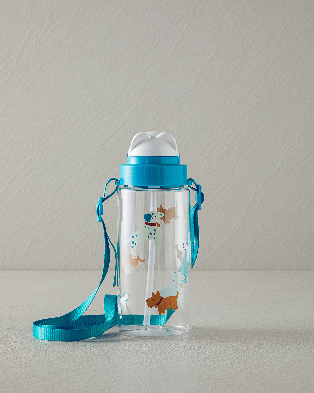 Cute Dogs Tritan Strapped Kids Water Bottle 500 ml Turquoise
