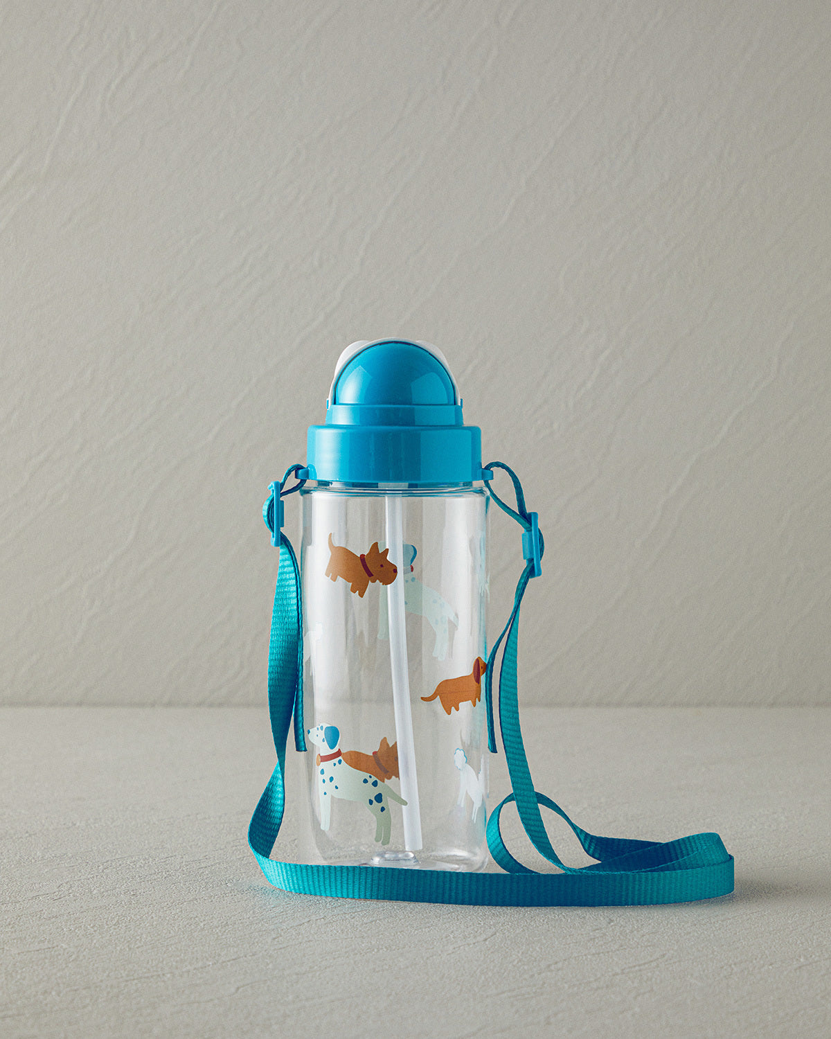 Cute Dogs Tritan Strapped Kids Water Bottle 500 ml Turquoise (view 2)