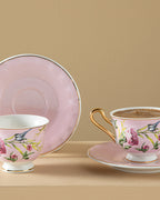 Vanilla New Bone China 4 Pieces 2 Servings Coffee Cup Set 90 ml - Navy Blue & Light Pink (view 4)