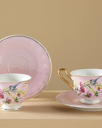 Vanilla New Bone China 4 Pieces 2 Servings Coffee Cup Set 90 ml - Navy Blue & Light Pink (view 5)