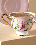 Vanilla New Bone China 4 Pieces 2 Servings Coffee Cup Set 90 ml - Navy Blue & Light Pink (view 6)