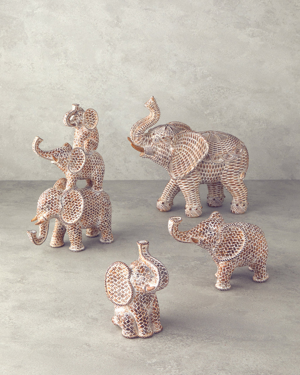 Happy Elephants Polyresin Trinket 29.5x14x29.2 cm Brown (view 3)
