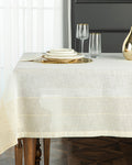 Luxe Linen Look Polyester Table Cloth 150x200 cm Beige