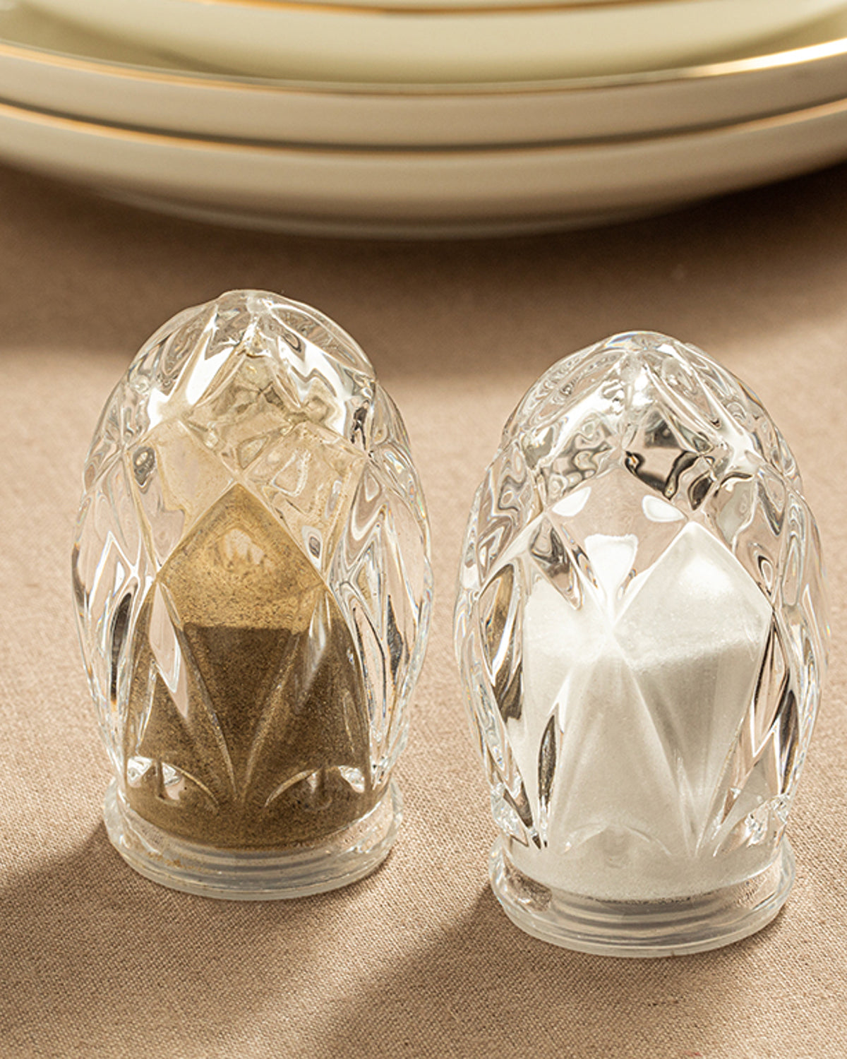 Trace Glass 2 pcs Salt and Pepper Shaker 5.5x8.5 cm Transparent