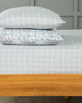 Trellis Easy Iron Double Size Flat Sheet 240x260 cm Blue - Cinnamon
