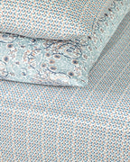 Trellis Easy Iron Double Size Flat Sheet 240x260 cm Blue - Cinnamon (view 2)
