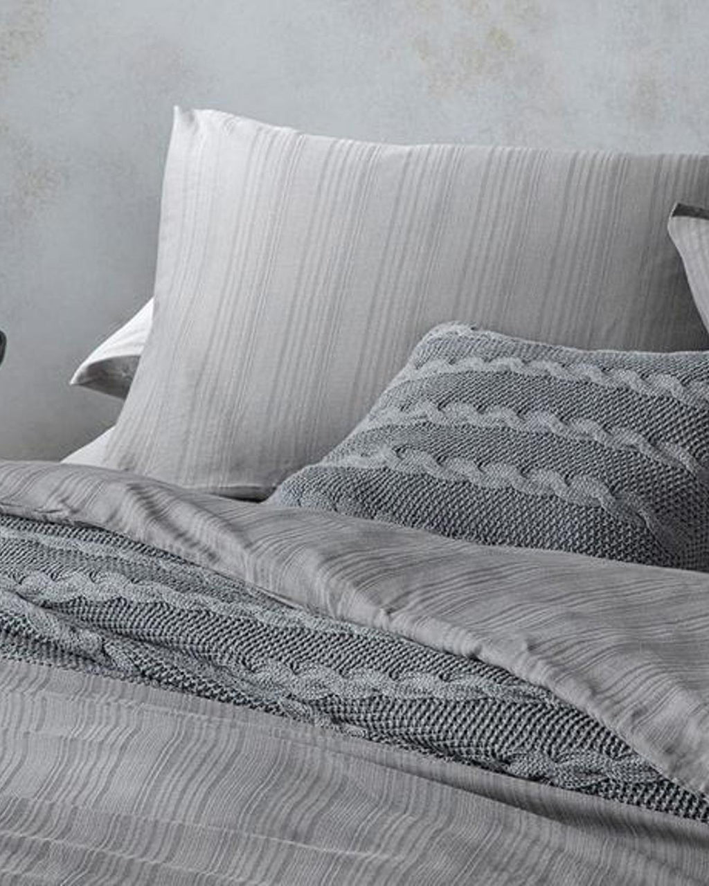 Aurora Silky Touch Double Size Duvet Cover Set 200x220 cm - Gray