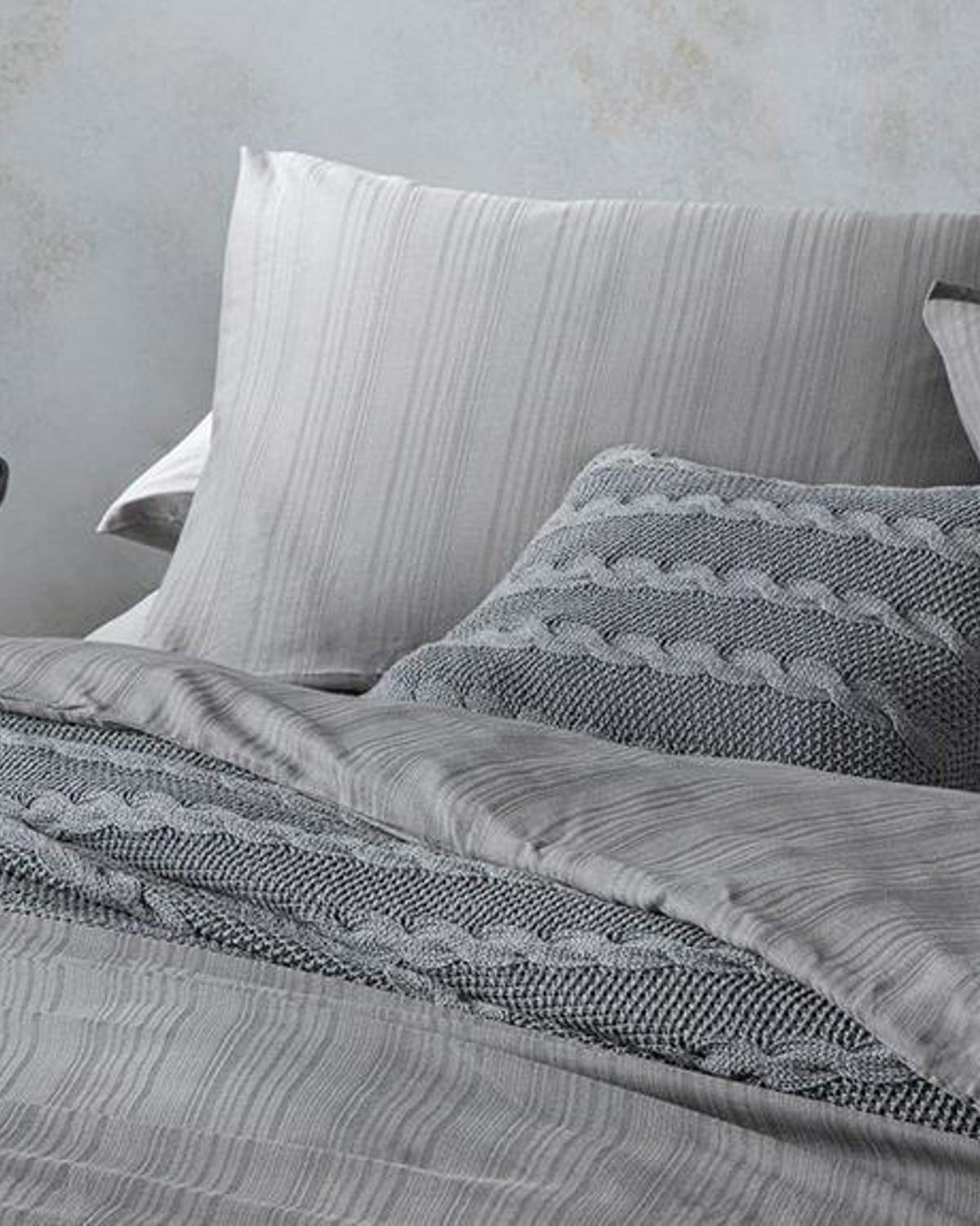 Aurora Silky Touch Double Size Duvet Cover Set 200x220 cm - Gray