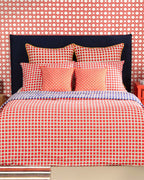 Tesselation Cotton Duvet Cover Set Red - Navy Blue (view 6)