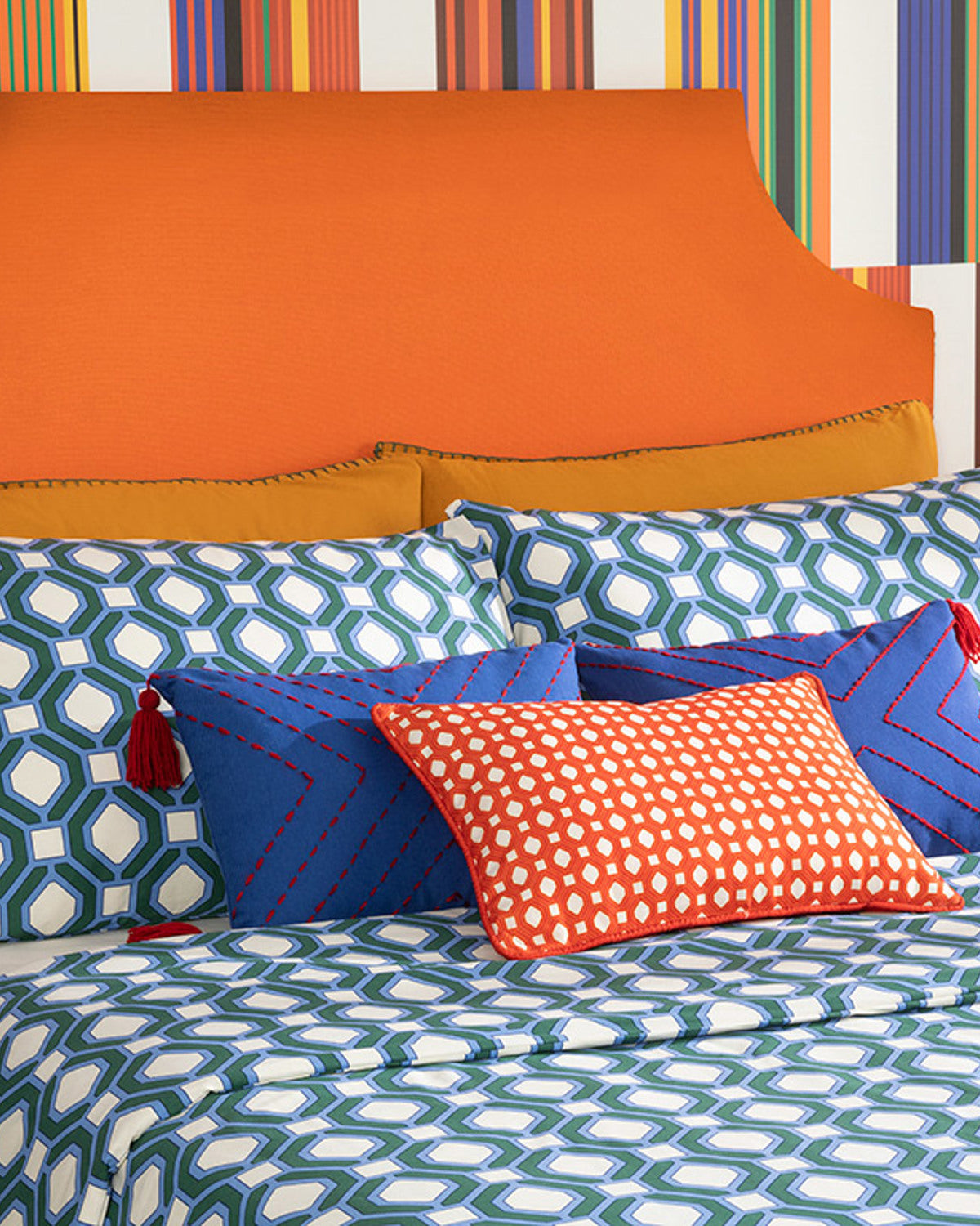 Delilah Cotton Double Size Duvet Cover Set 200x220 cm Blue - Green (view 2)