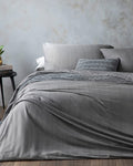 Aurora Silky Touch King Size Duvet Cover Set 240x220 cm Gray