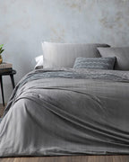 Aurora Silky Touch King Size Duvet Cover Set 240x220 cm Gray