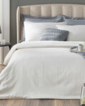 Listra Striped Cotton Satin Duvet Cover Set - Ivory - Double 200x220 cm